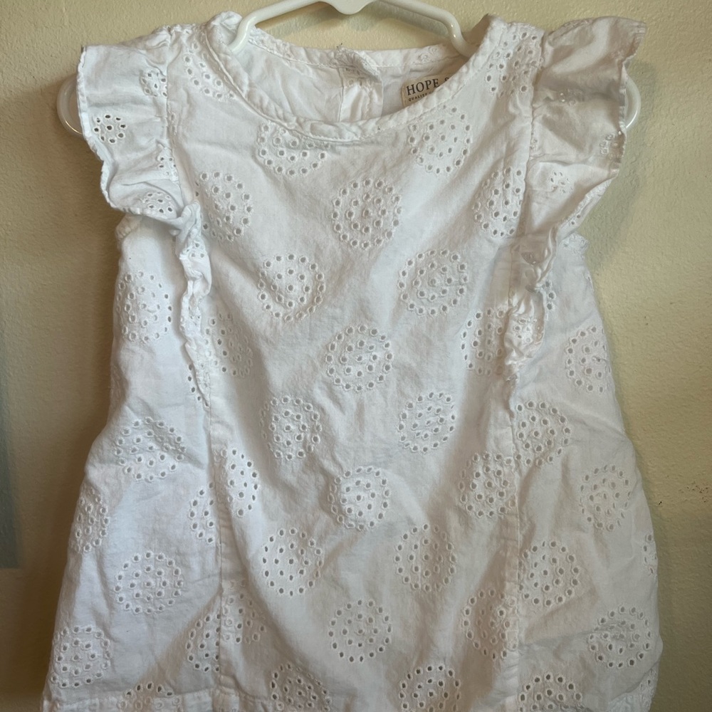 Hope & Henry White Lace Top and Short Matching Set